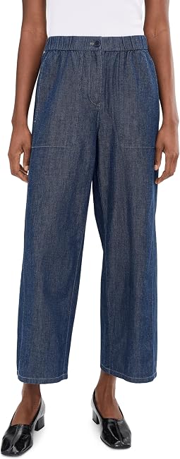 Petite Lightweight Organic Cotton Den Wide Ankle Pants
