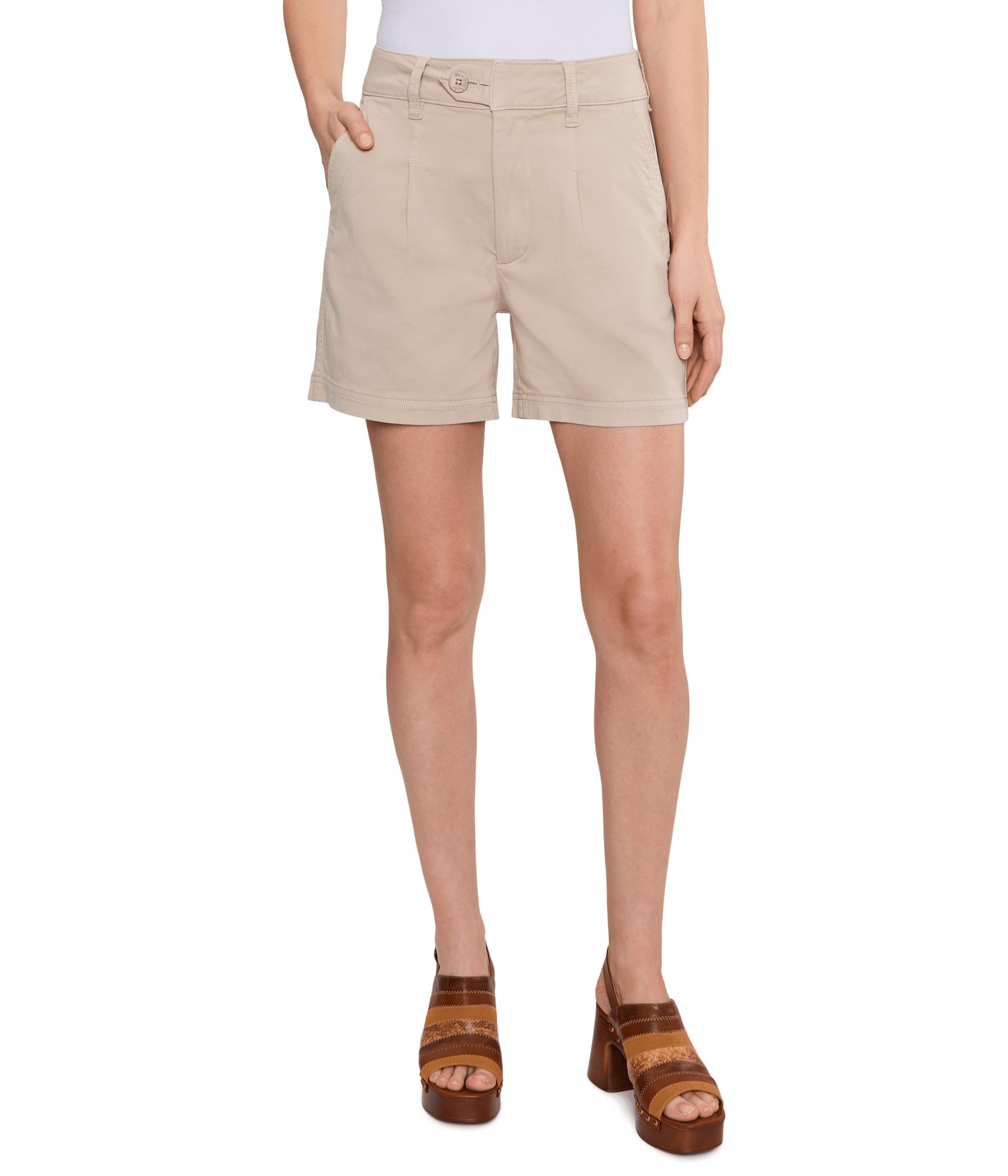 5" Mid-Rise Soft Touch Twill Pleated Trouser Shorts