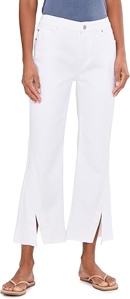 27" Hannah Mid-Rise Crop Flare Jeans with Twisted Slit