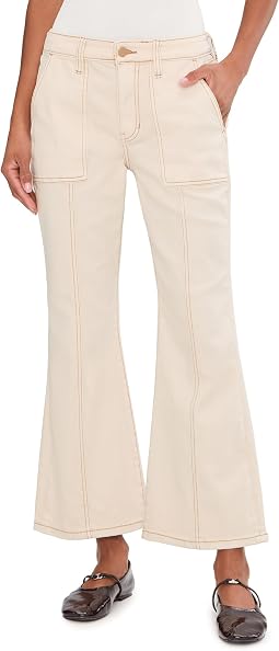 28" Hannah Mid-Rise Flare Jeans with Utility Details
