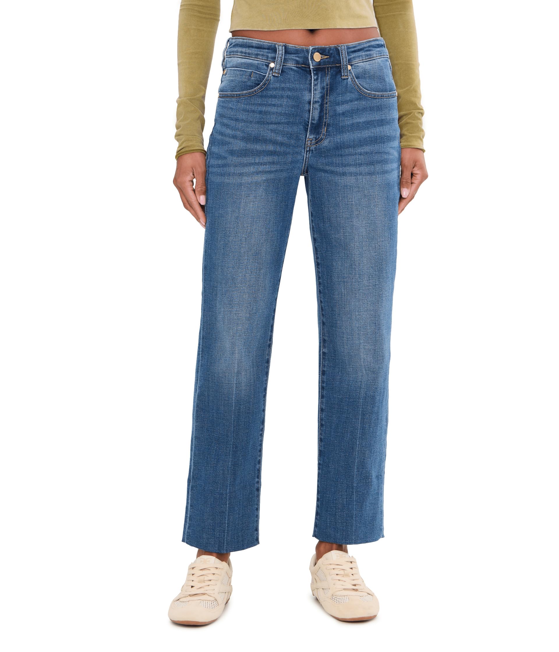 28" Kennedy Mid-Rise Crop Straight Leg Jeans with Blind Hem