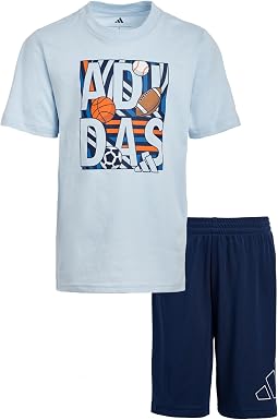 Essential Cotton Graphic Tee Shorts Set (Toddler/Little Kid)