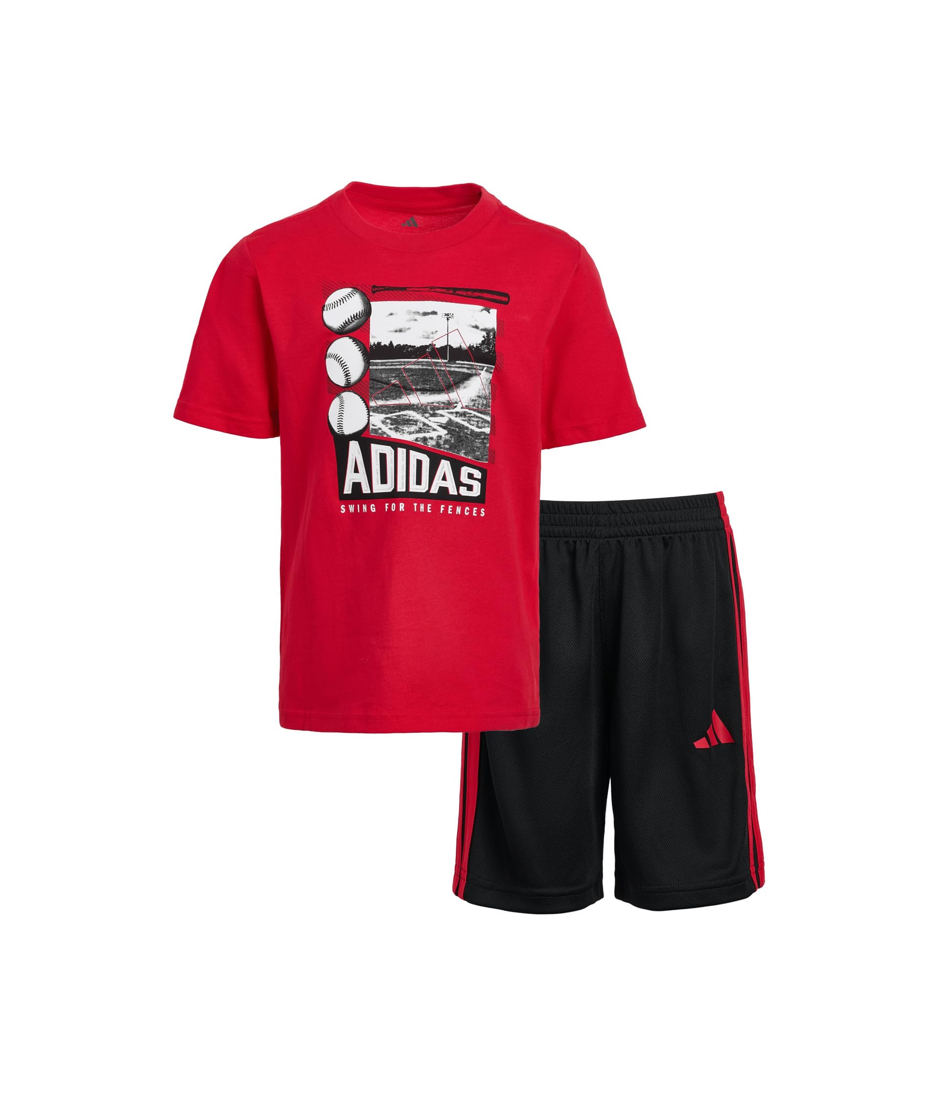 Комплект adidas Kids Graphic Cotton Tee 3S Shorts для детей