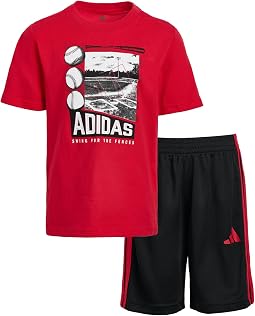 Комплект adidas Kids Graphic Cotton Tee 3S Shorts для детей