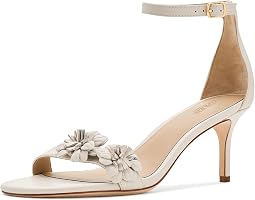 Сандалии Allie Mid-Heel с цветочным декором из кожи Nappa