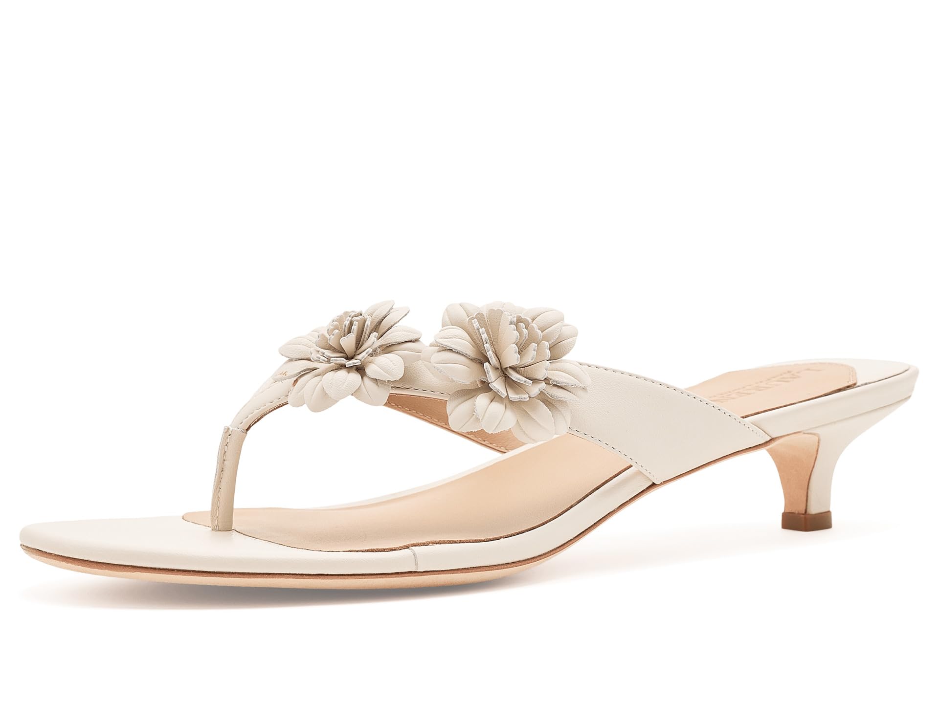 Francesca Floral-Trim Nappa Sandals