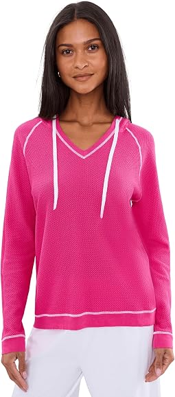 Женское худи Waffle Stitch V-Neck