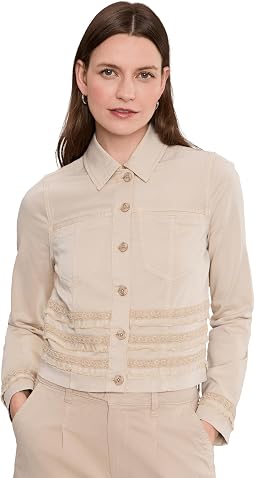 Trucker Jacket With Fray And Lace