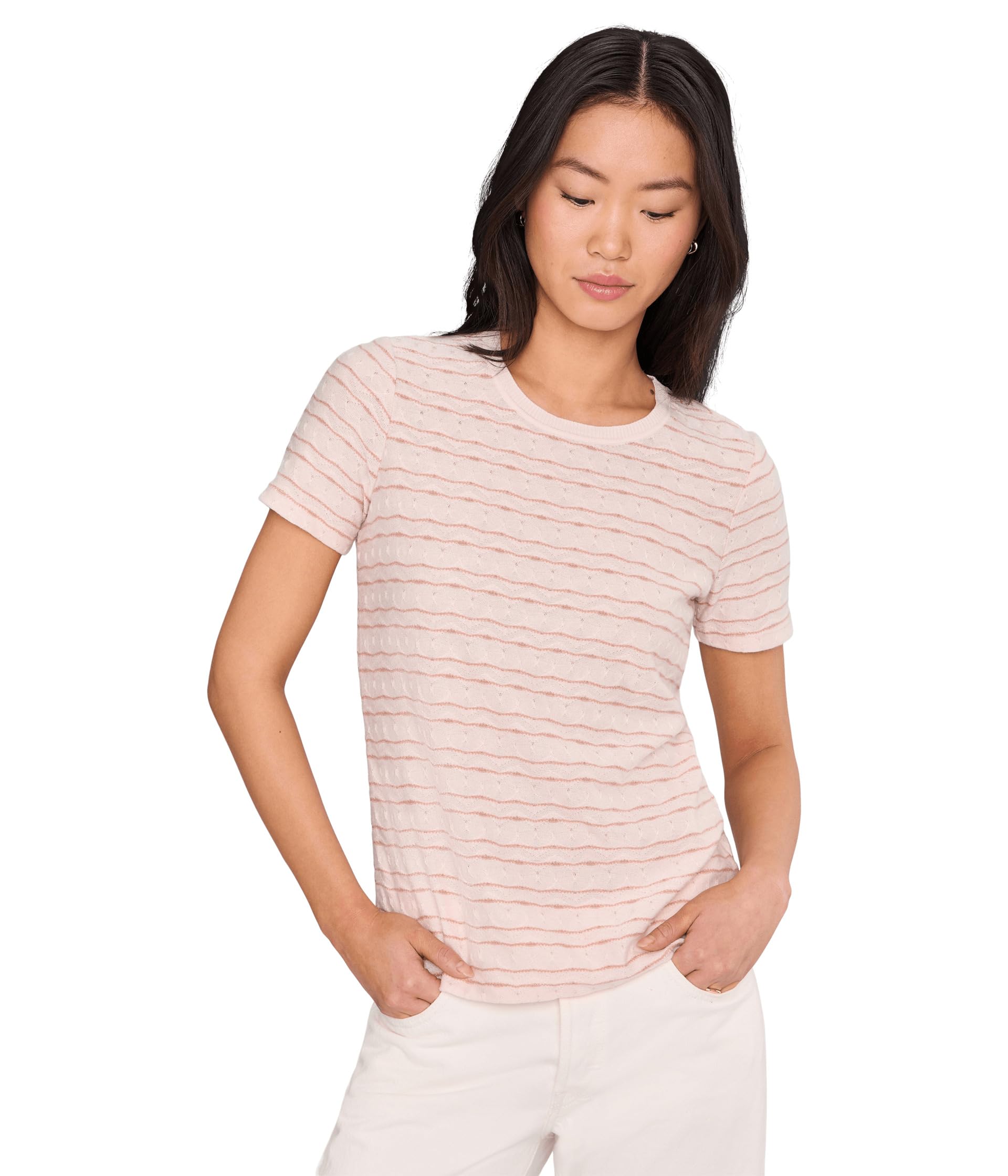 Футболка Short Sleeve Crew Neck Knit Tee With Rib Trim от Liverpool Los Angeles Женская