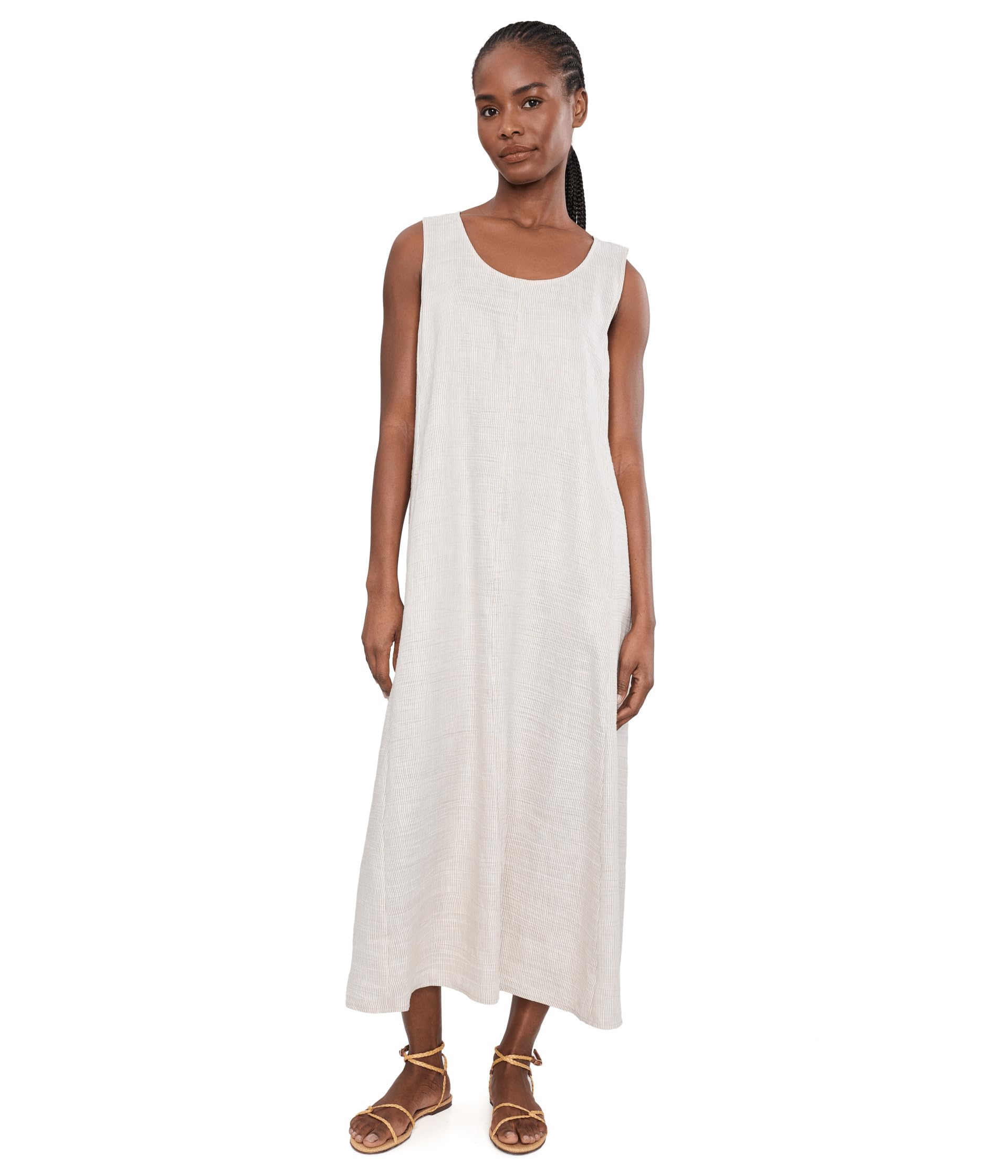 Eileen Fisher Женское платье из органического льна с круглым вырезом