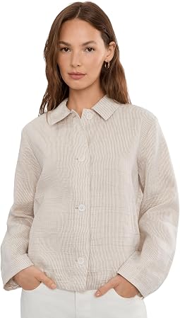 Eileen Fisher куртка из органического льна с классическим воротником