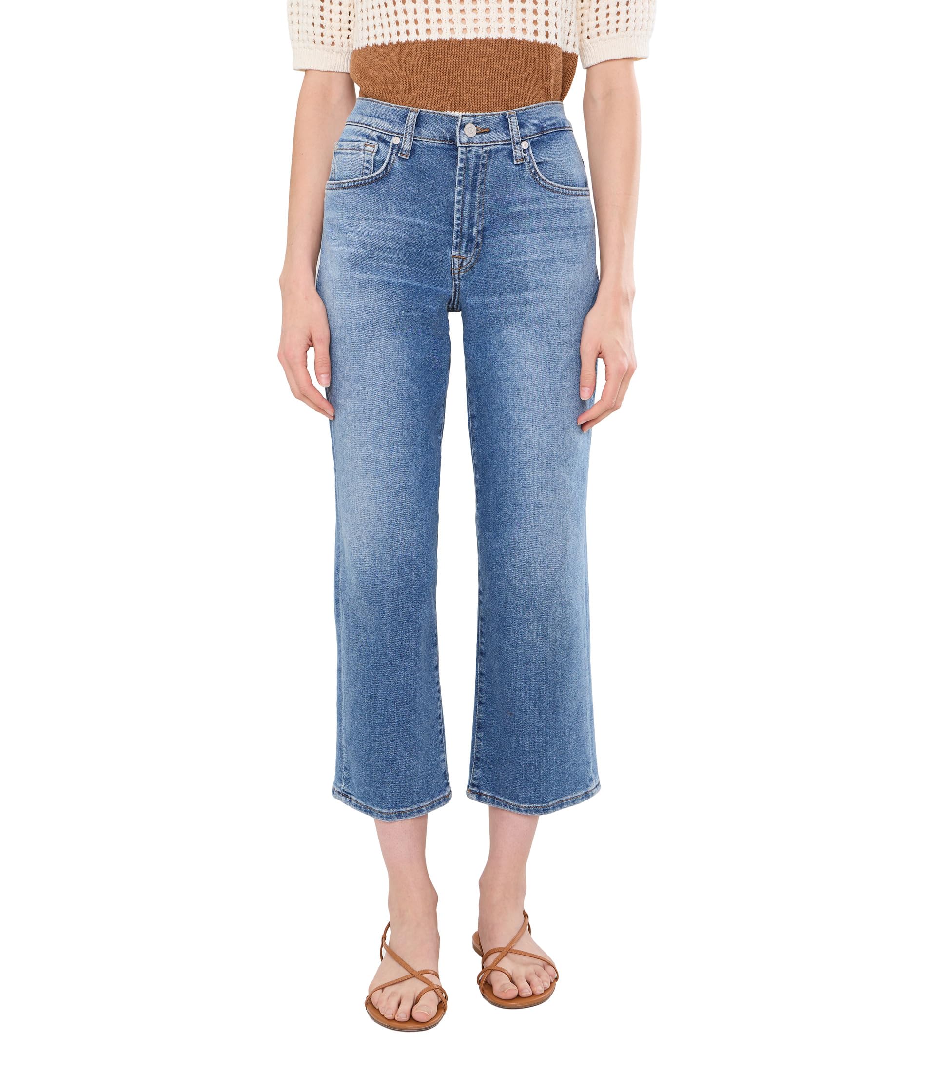 7 For All Mankind Stovepipe Straight Ankle джинсы Oceanstone