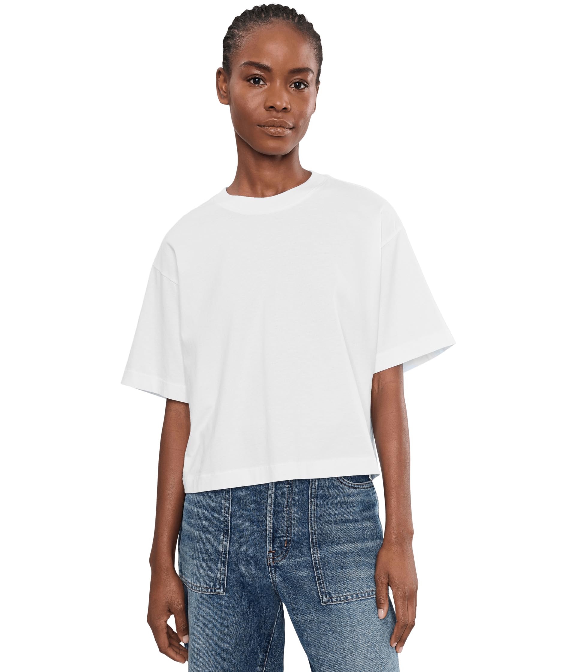 Женский укороченный хлопковый джерси-топ Boxy Crop Tee