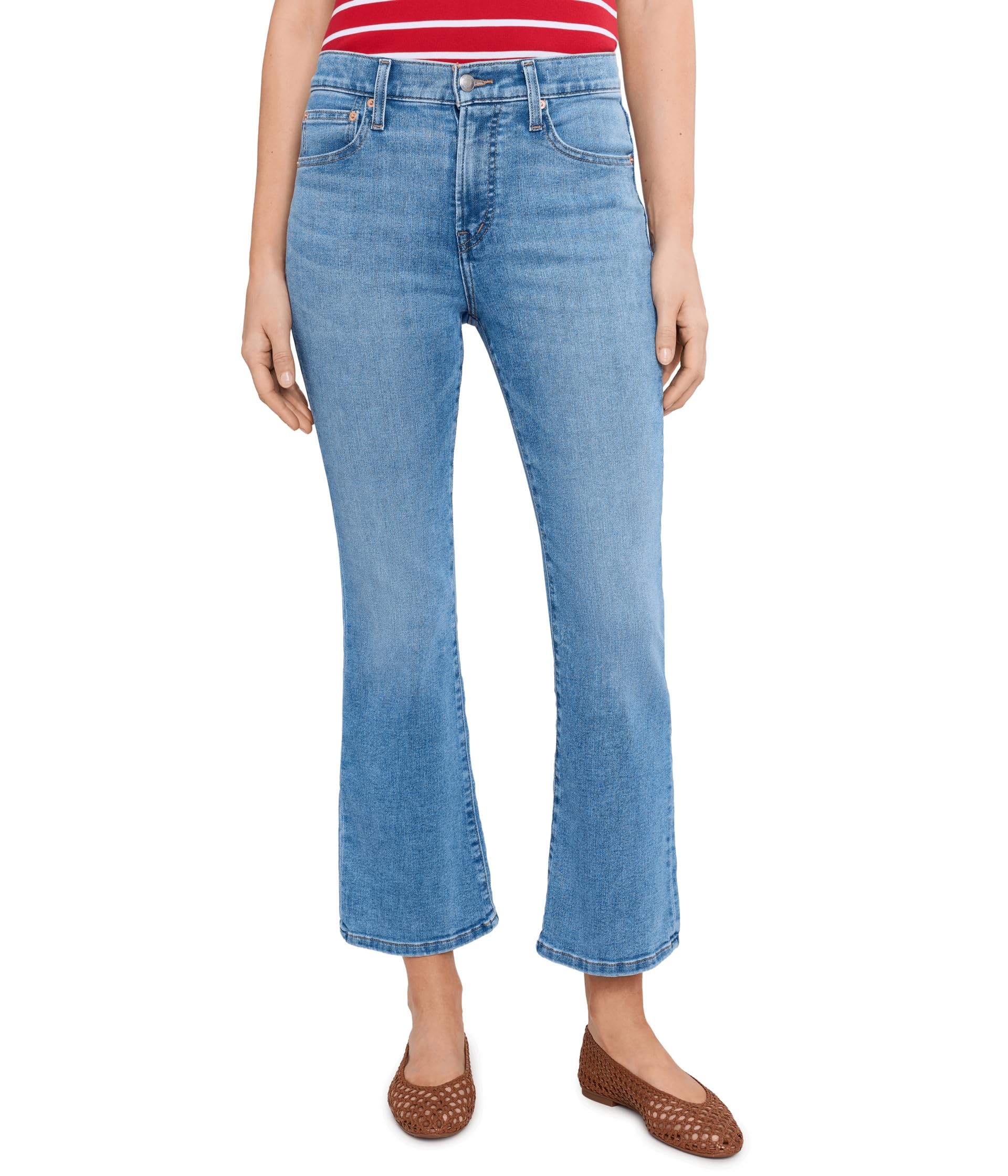 The Flare Crop Jean in Super Stretch Denim