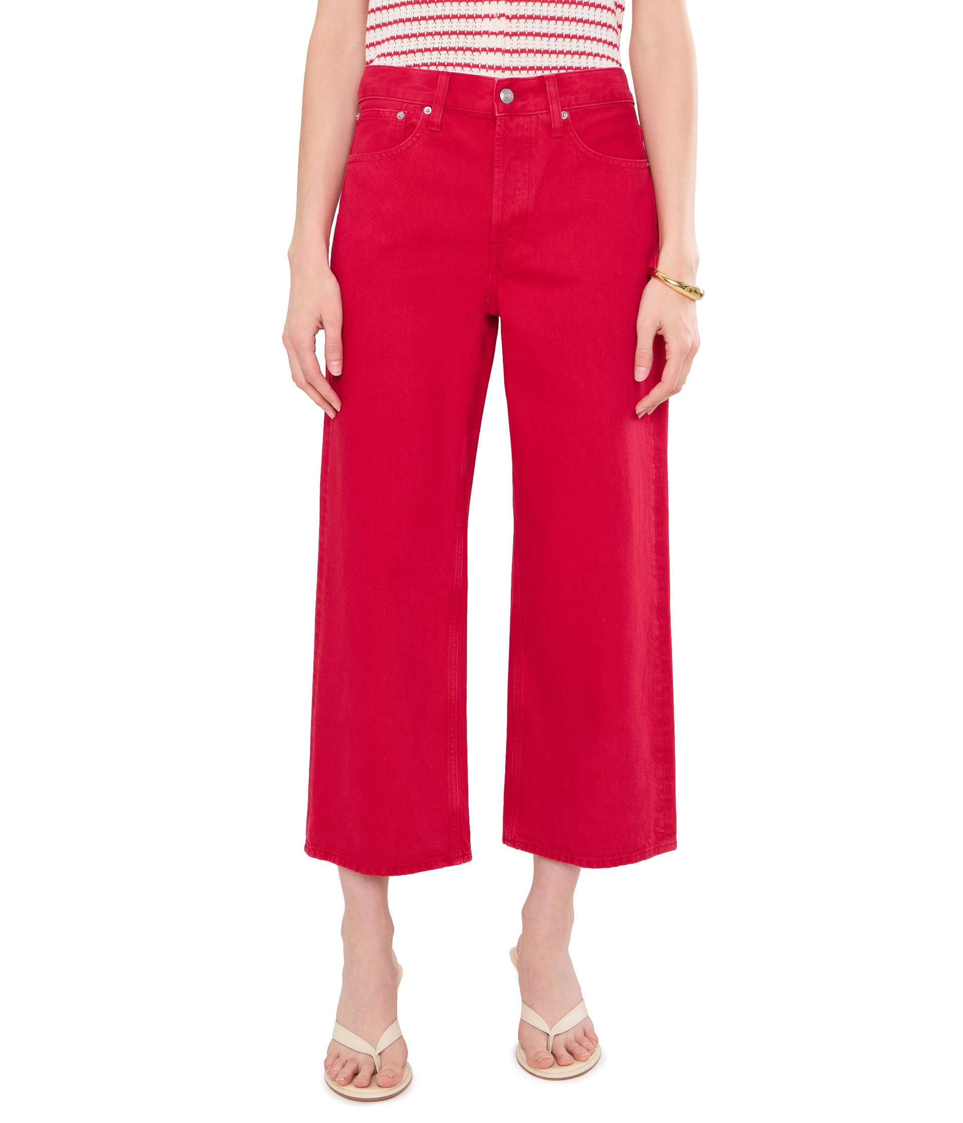 Low Slung Baggy Crop in Red