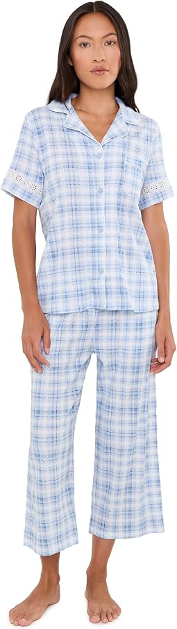 Petite Notch Collar Top & Capri Pajama Set