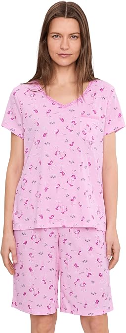 V-Neck Tee & Bermuda Shorts Pajama Set