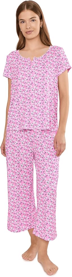 Женский пижамный комплект Petite Henley Top & Crop Pants