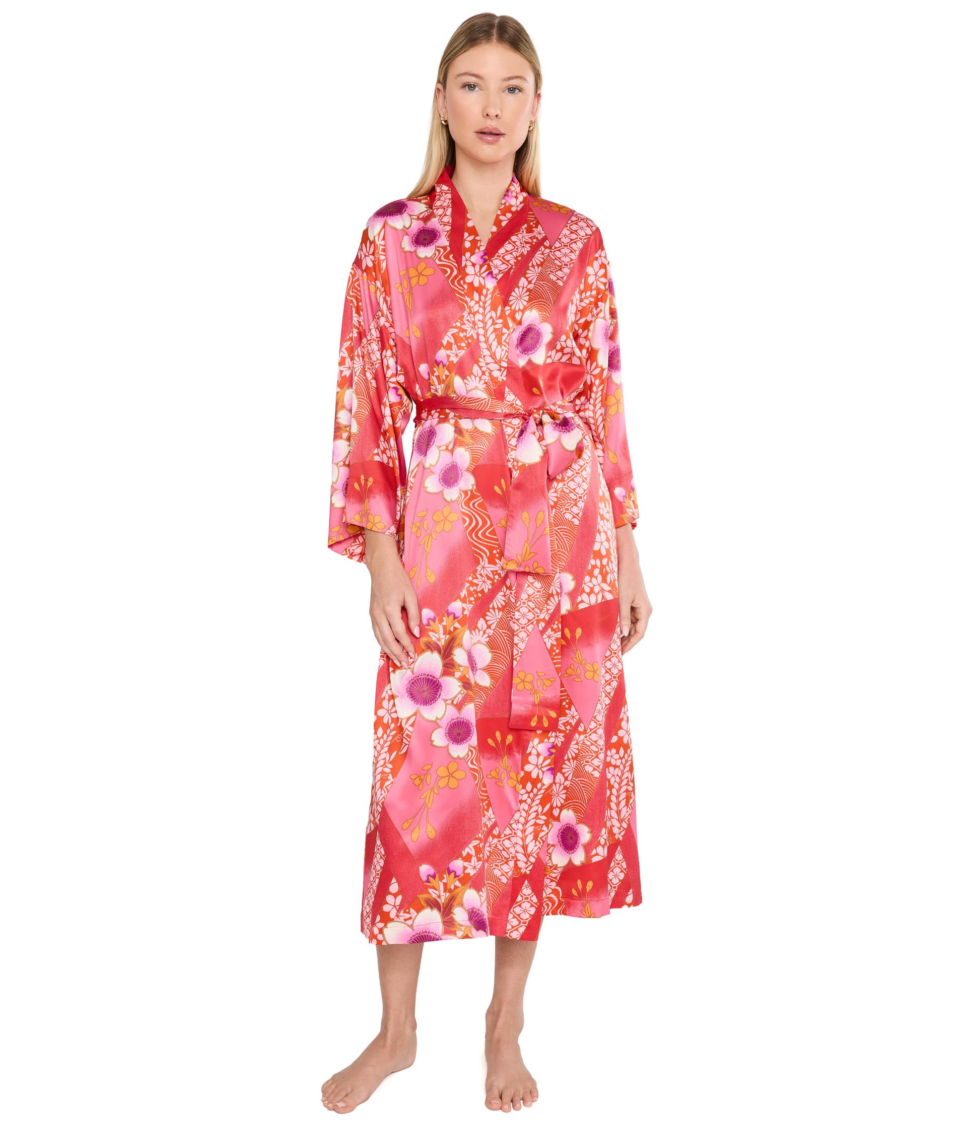 Шелковый халат Magnolia Printed Satin