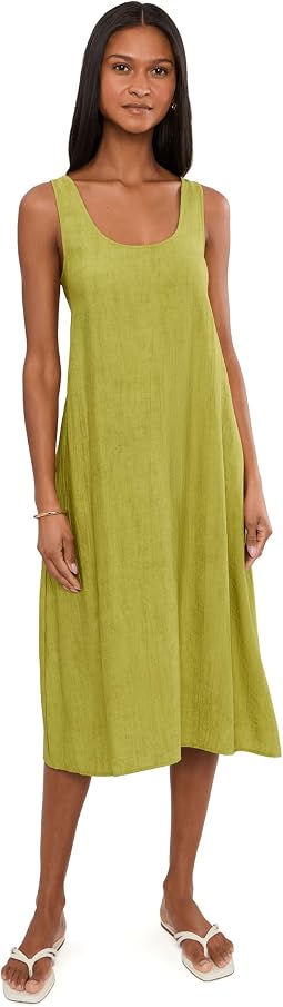 Terra Foil Crinkle Scoop Neck Gown
