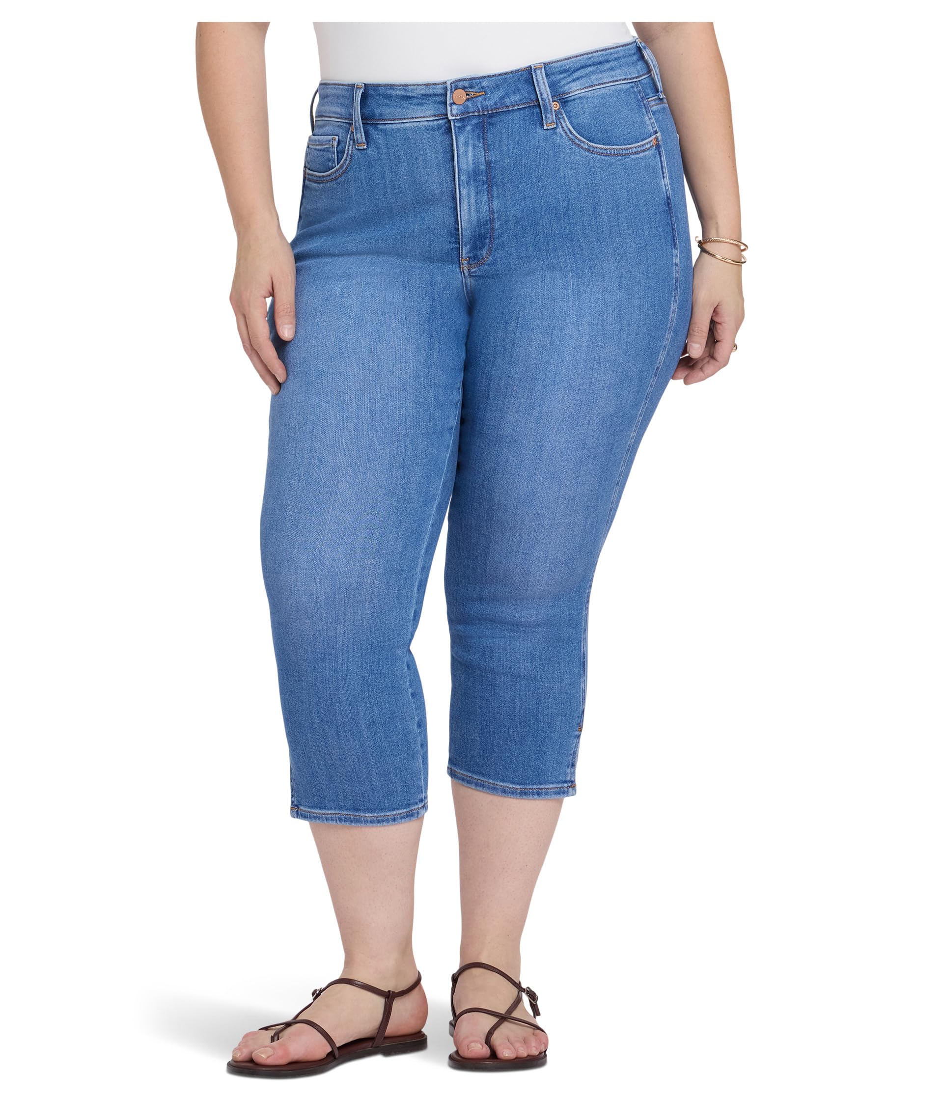 Plus Size Chloe Capri Side Slit Jeans