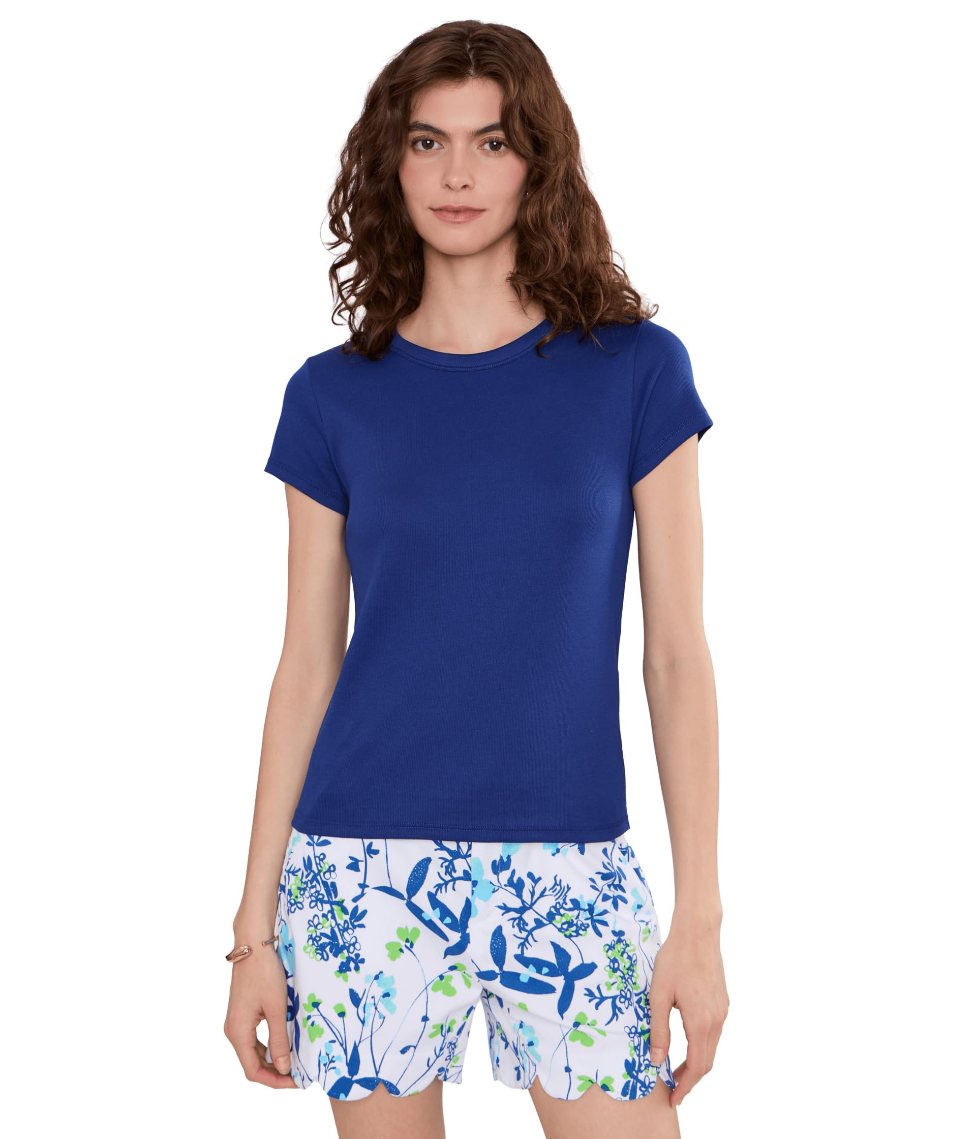 Organic Cotton Stretch Rib Crew Neck Tee
