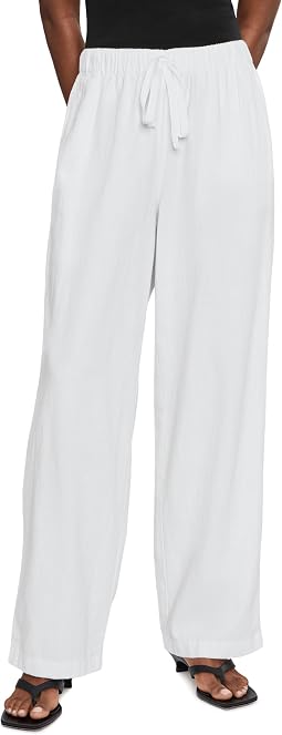 Slubby Organic Cotton Linen Straight Full Length Pants