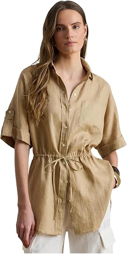 Женская туника Lauren Ralph Lauren с рукавом roll-tab из льна