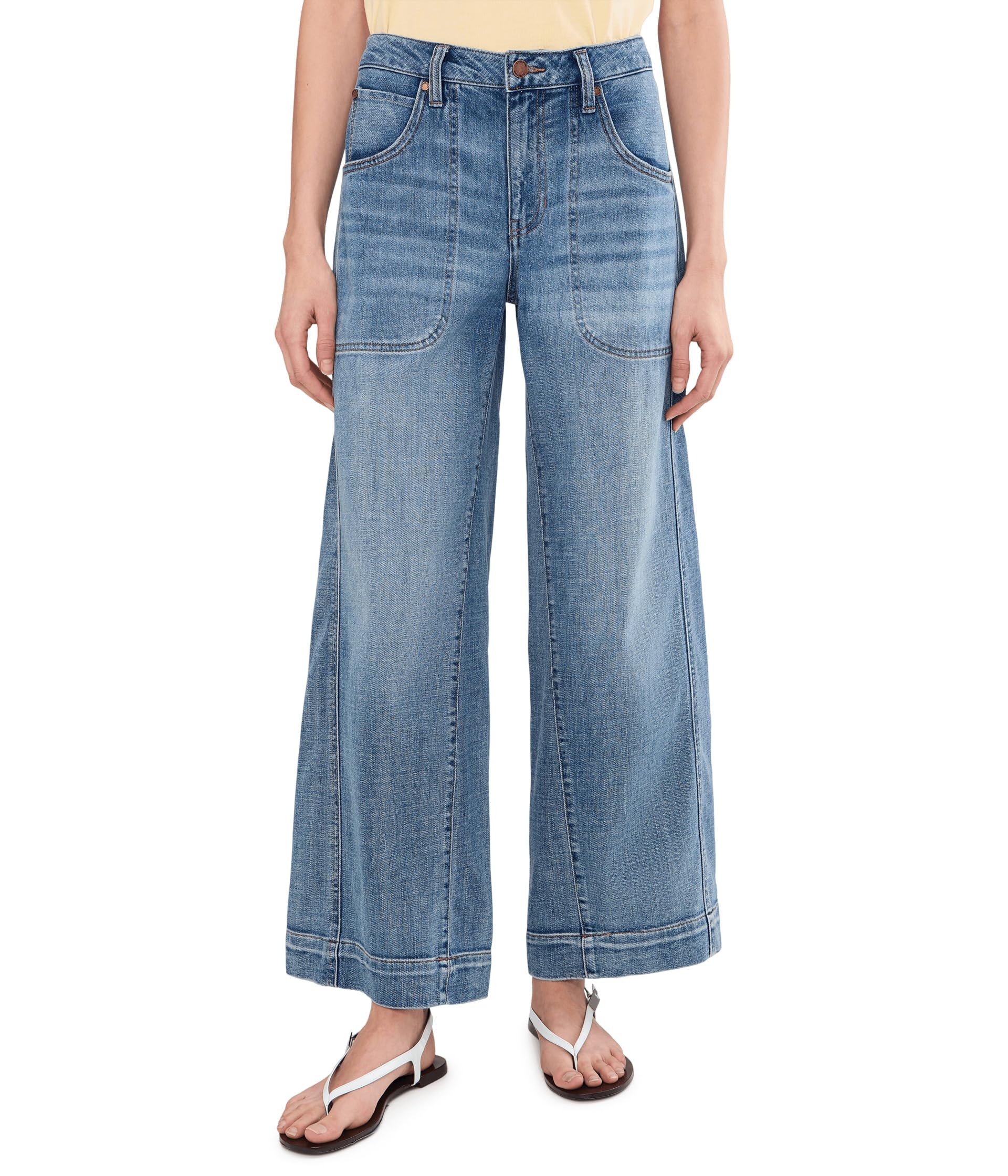 30" Mid-Rise Stride Wide Leg Jeans w/ Utility Details