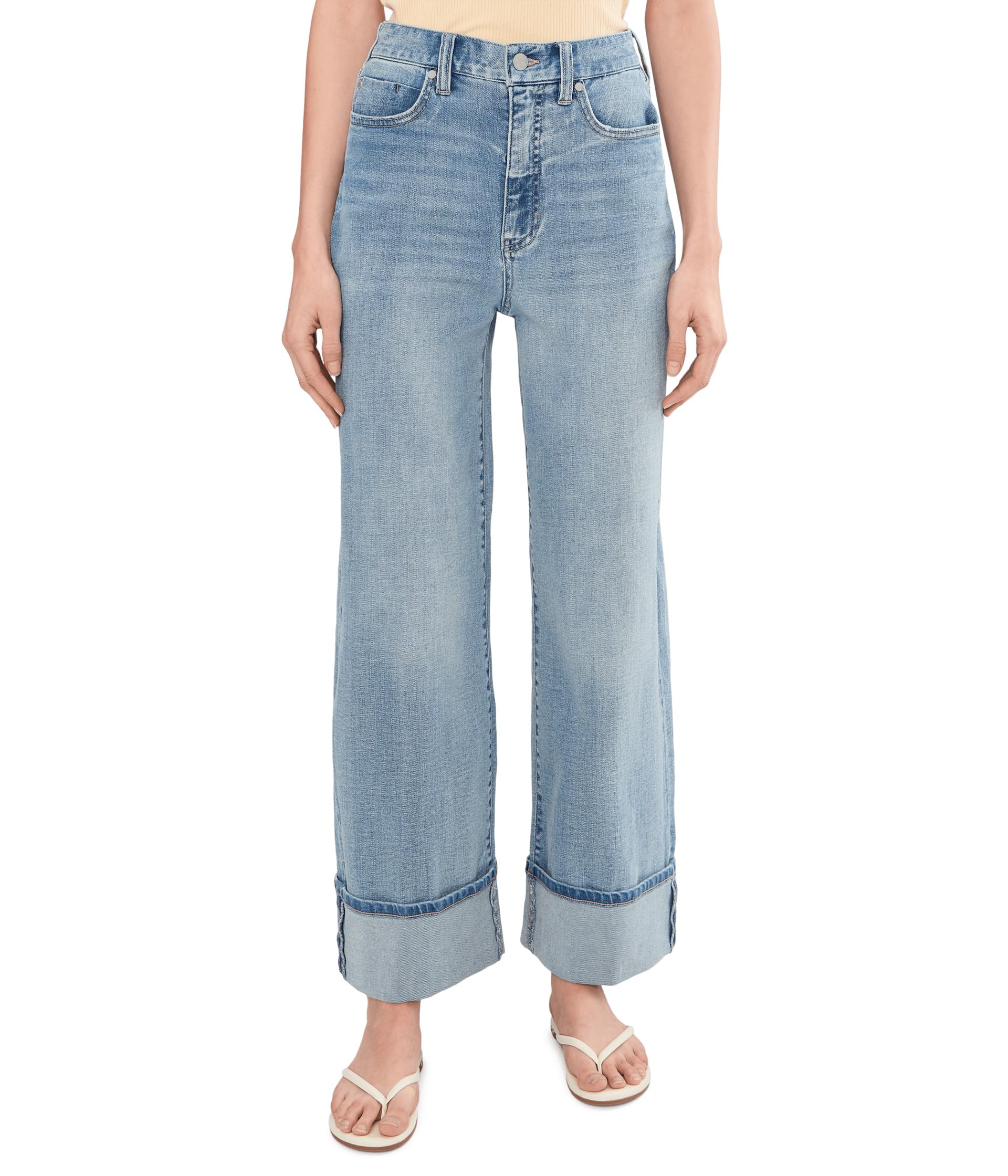 30" Morgan High-Rise Cuffed Wide Leg Jeans