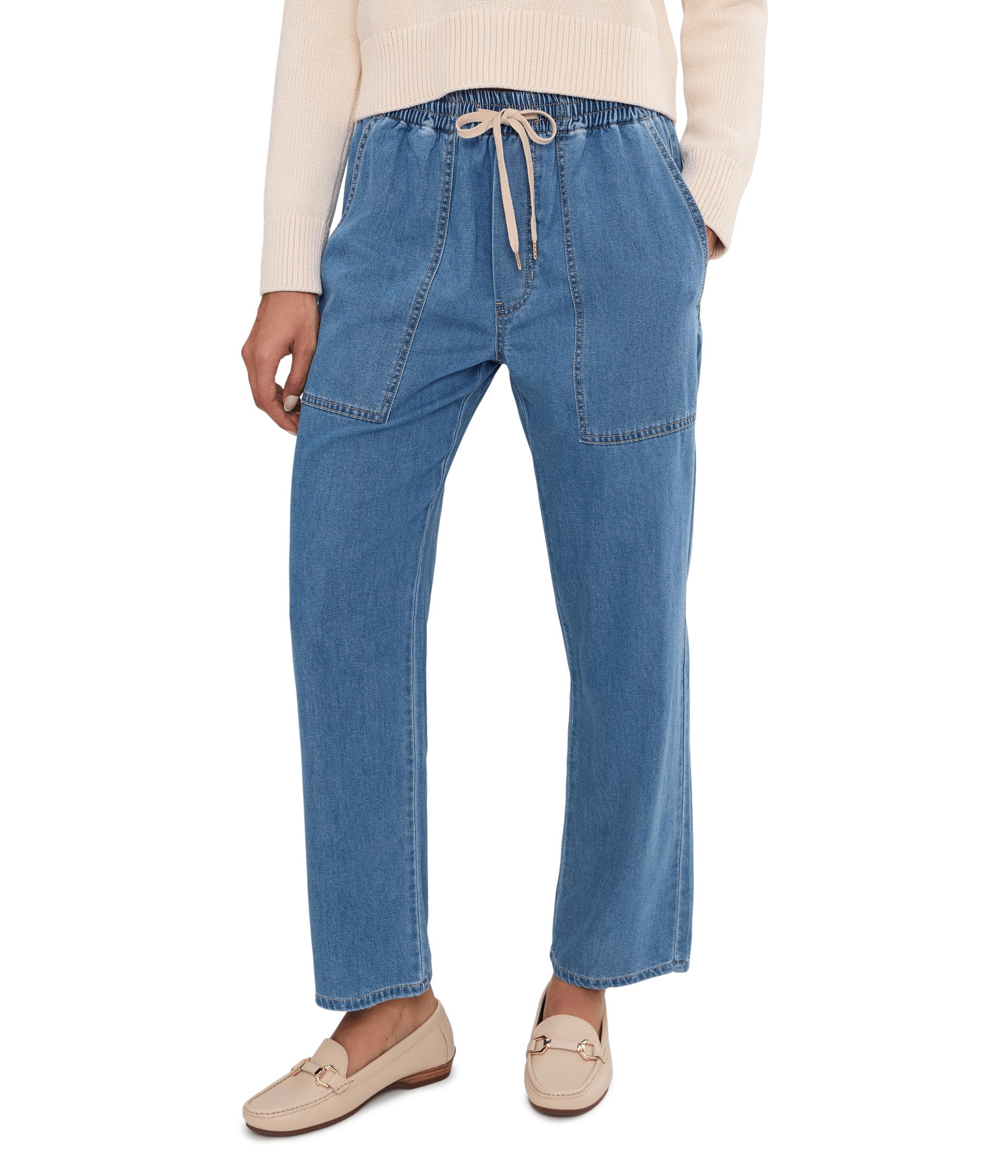 27" Easy Mid-Rise Pull-On Crop Jeans