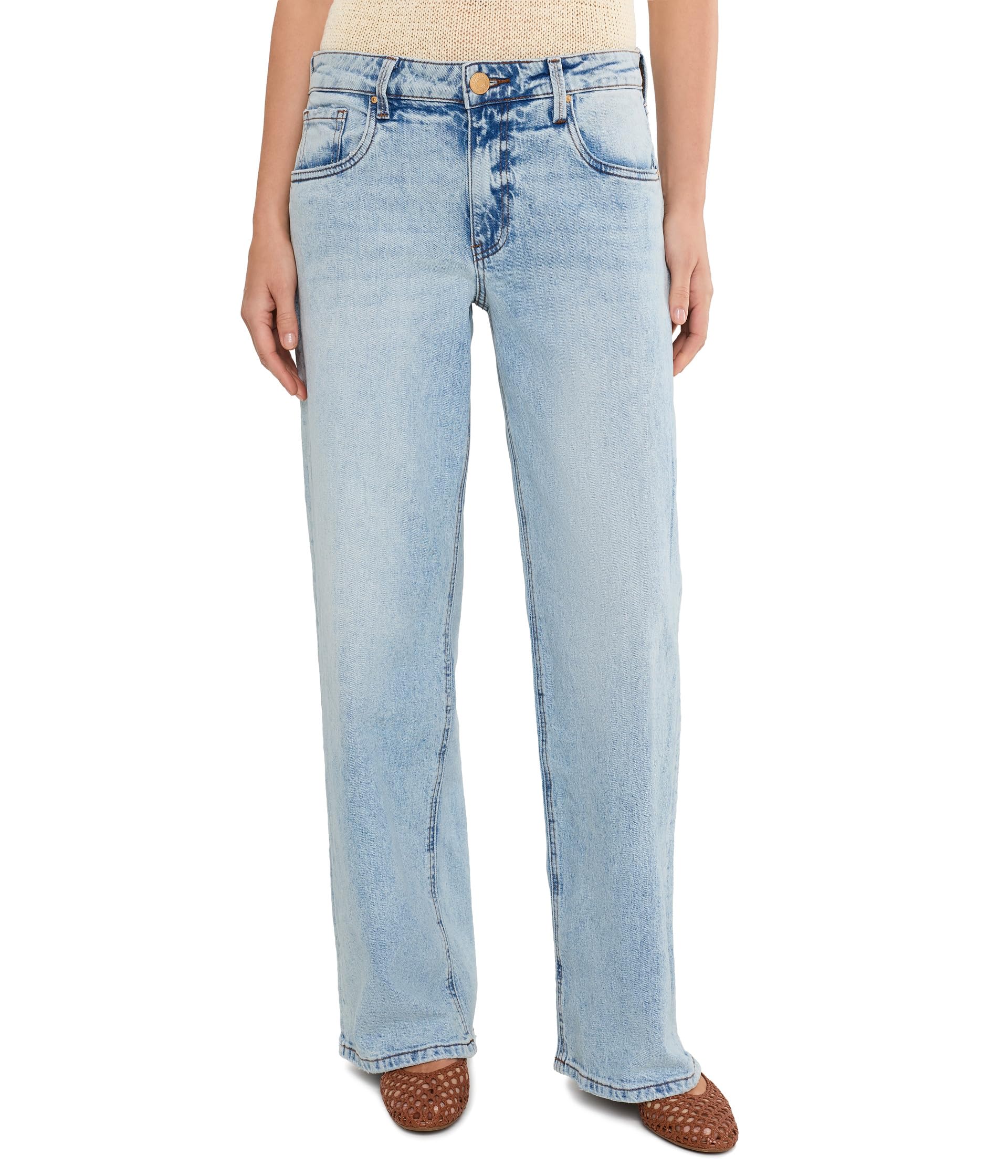 Selena Baggy Low-Rise Straight Leg Clean Hem