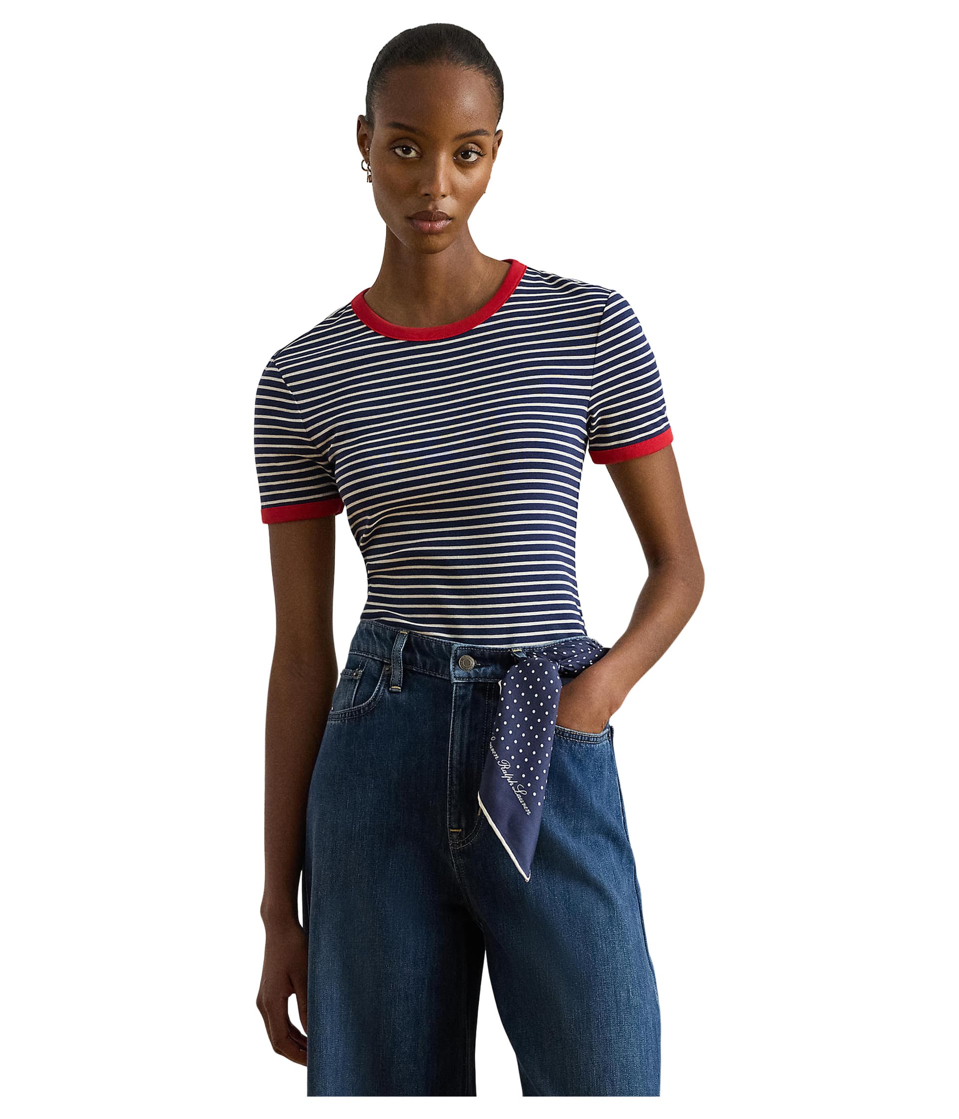 Striped Stretch Cotton Tee