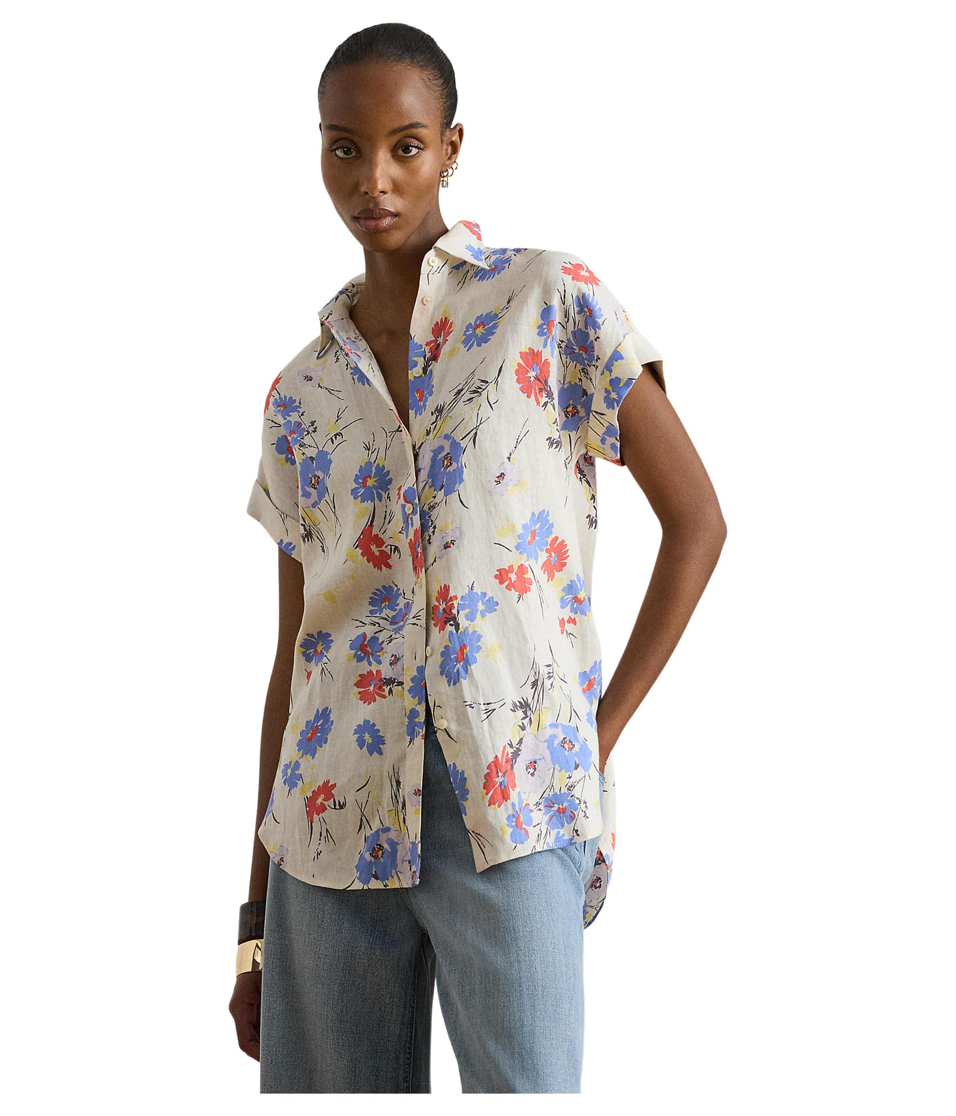 Relaxed Fit Floral Short-Sleeve Shirt