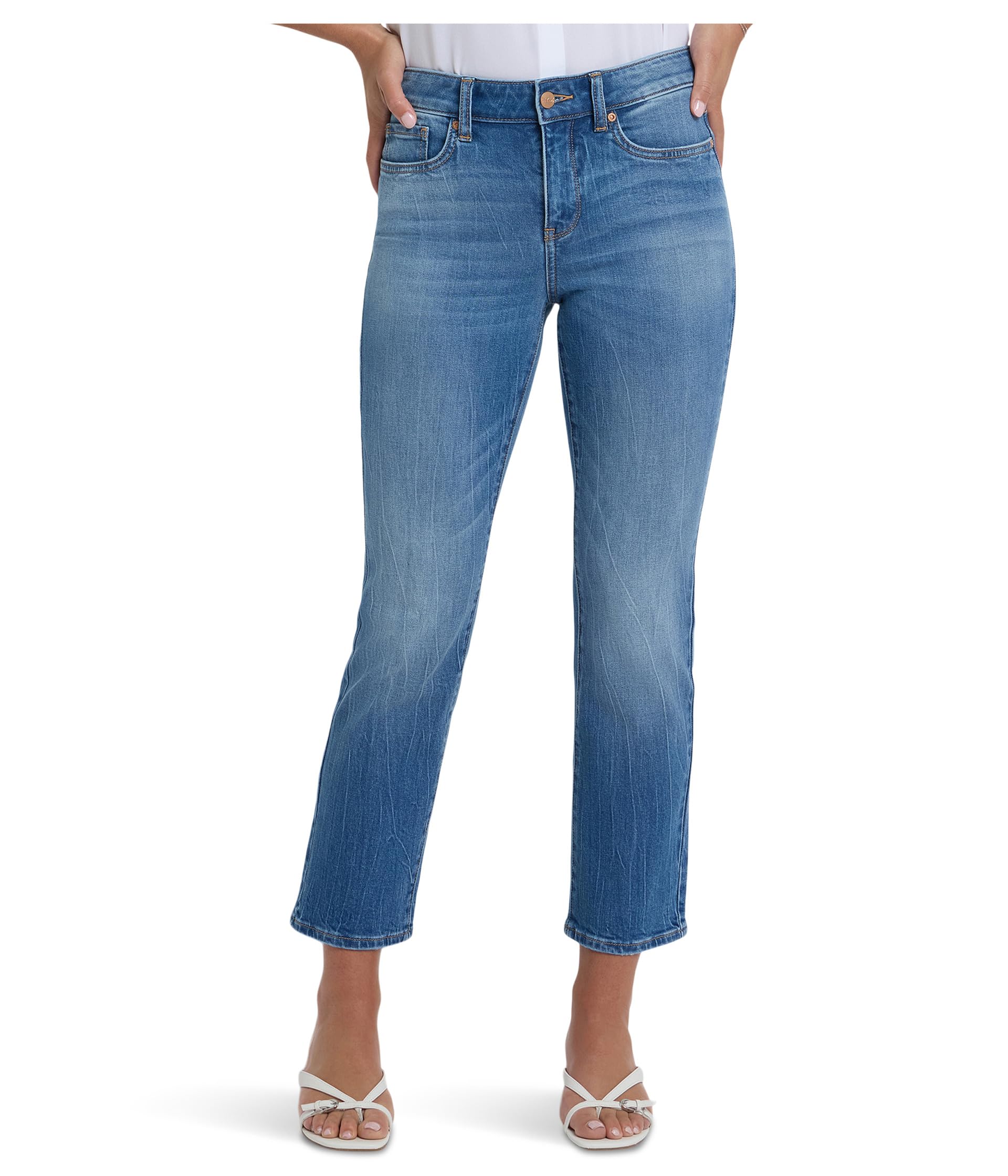 Джинсы Petite Marilyn Straight Ankle Floral Pocket