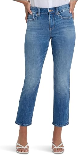 Petite Marilyn Straight Ankle Floral Pocket Jeans