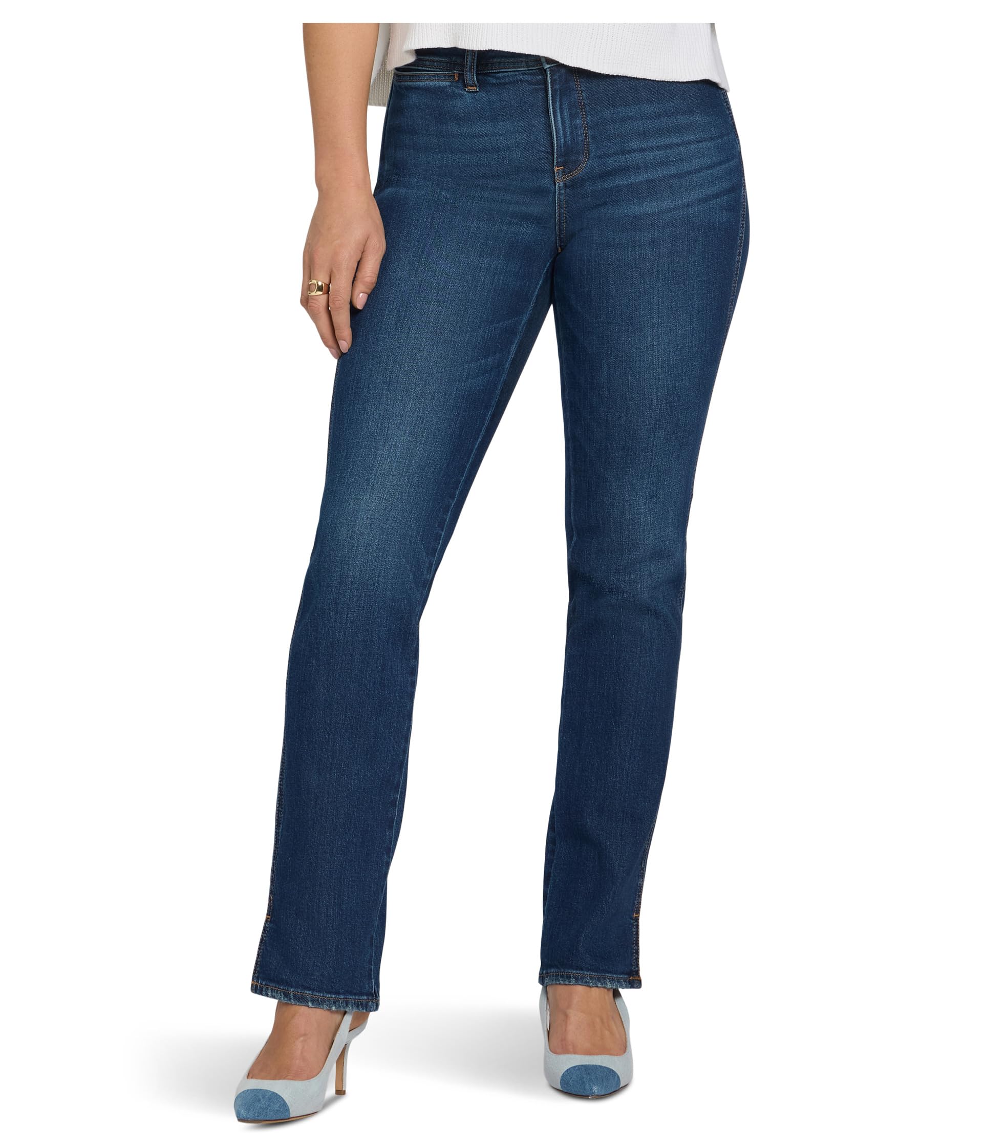 Petite Marilyn Straight Side Slit Jeans