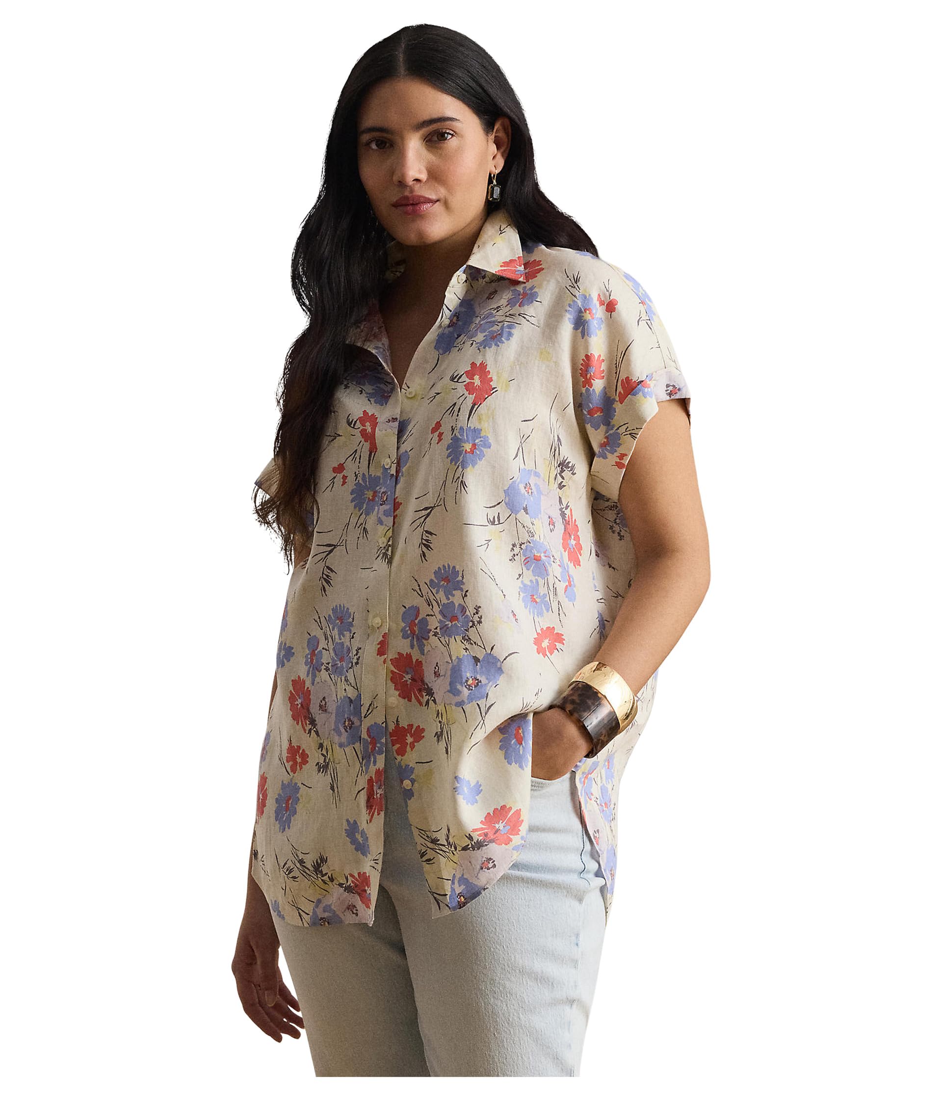 Lauren Ralph Lauren рубашка с цветочным принтом Plus Size