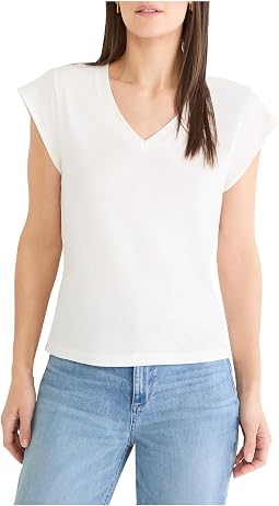 Cap Sleeve V-Neck Supima Cotton Tee
