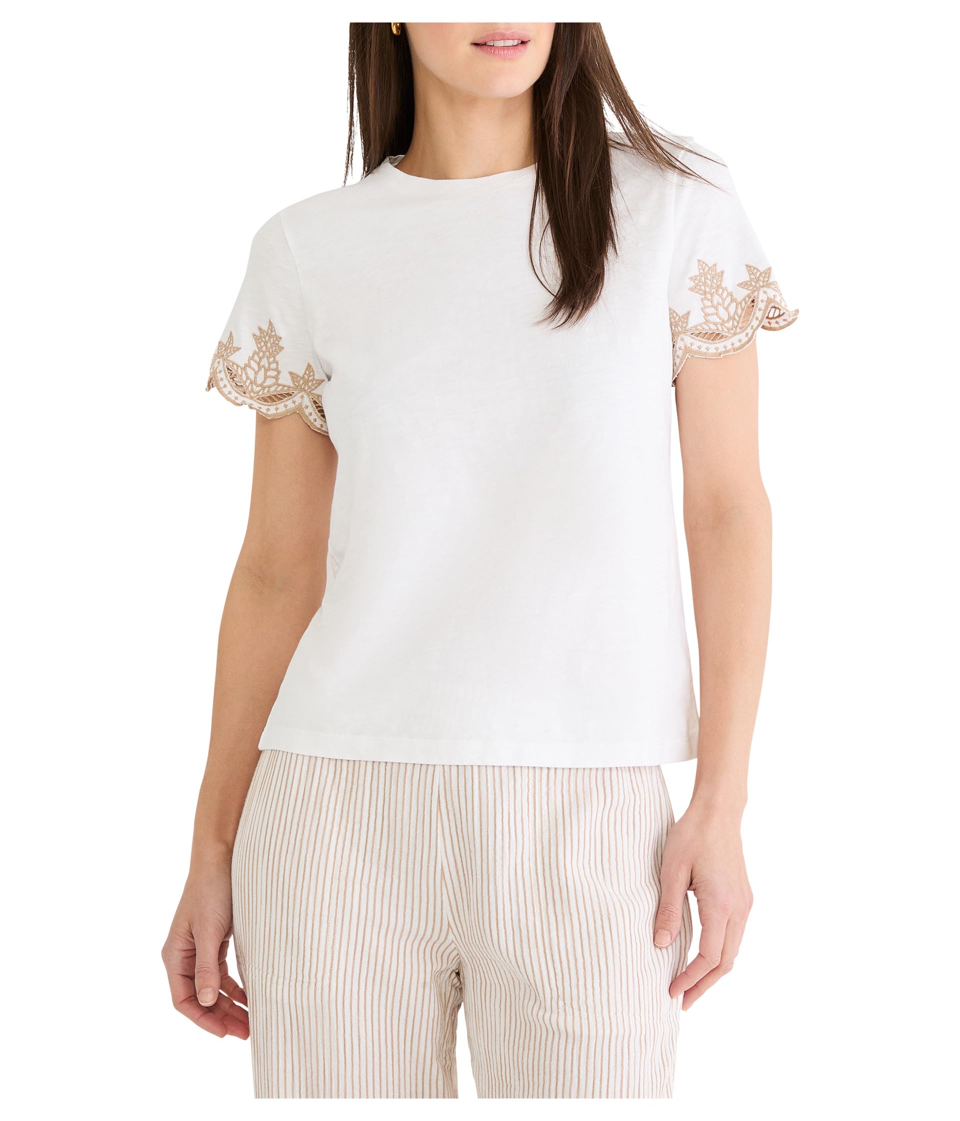 Женская хлопковая футболка Deco Sleeve Cotton Slub