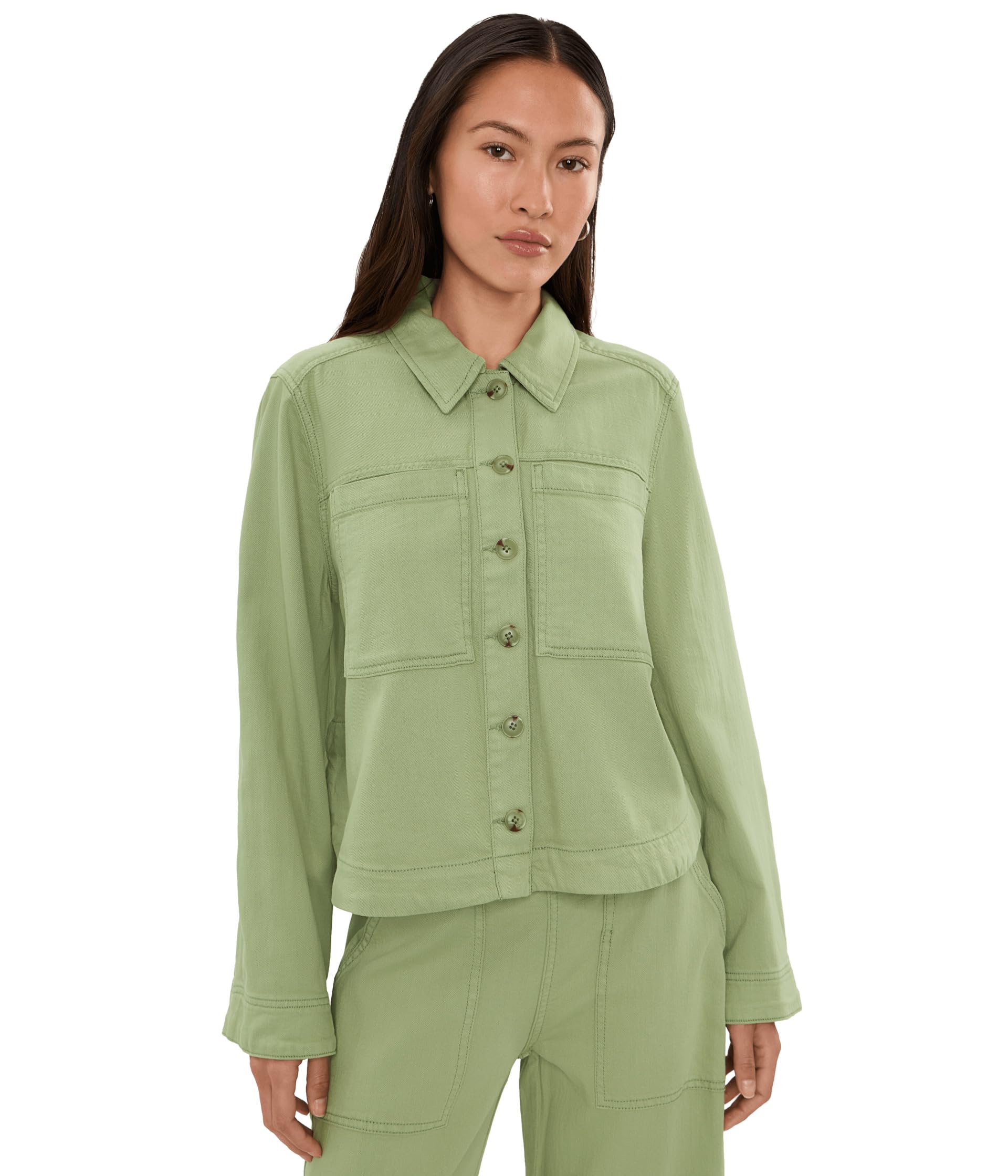 Petite High/ Low Denim Shacket
