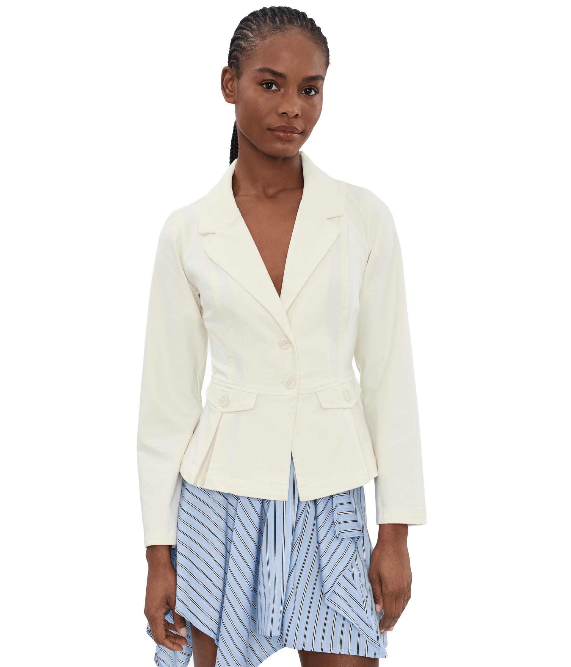 Petite Stretch Twill Peplum Blazer