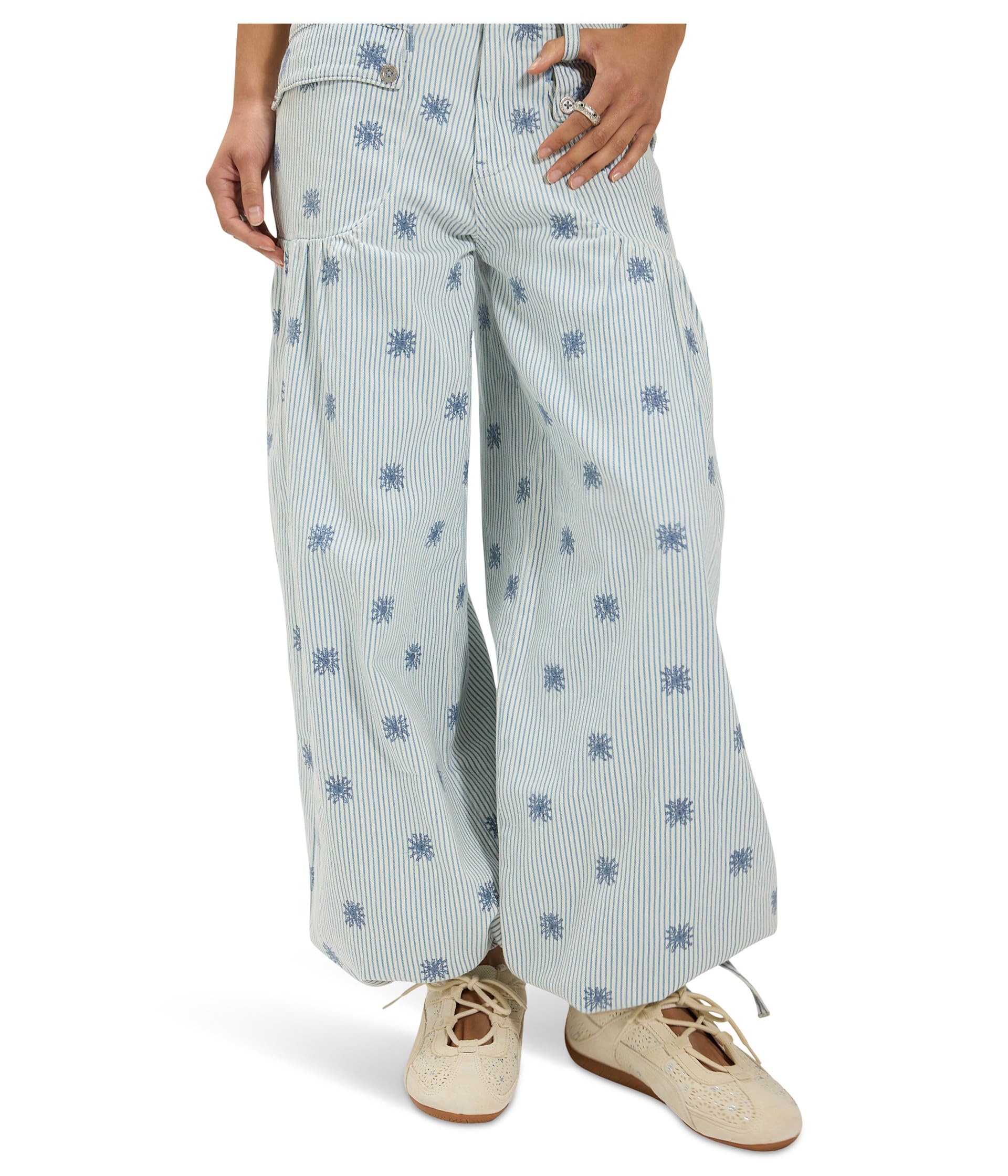 Джинсы Free People Lotus Embr Railroad