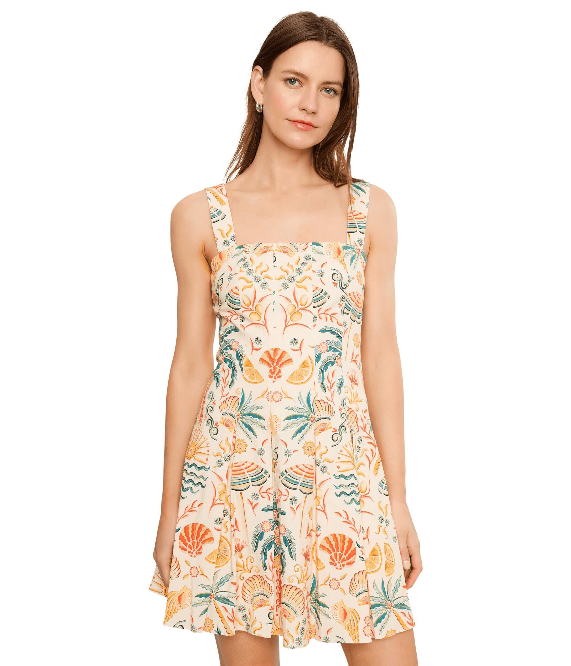 Мини-платье Avec Les Filles Printed Stretch Cotton