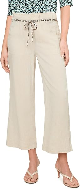 Брюки NIC+ZOE Eliot Wide Leg Rumba Linen Belted Crop