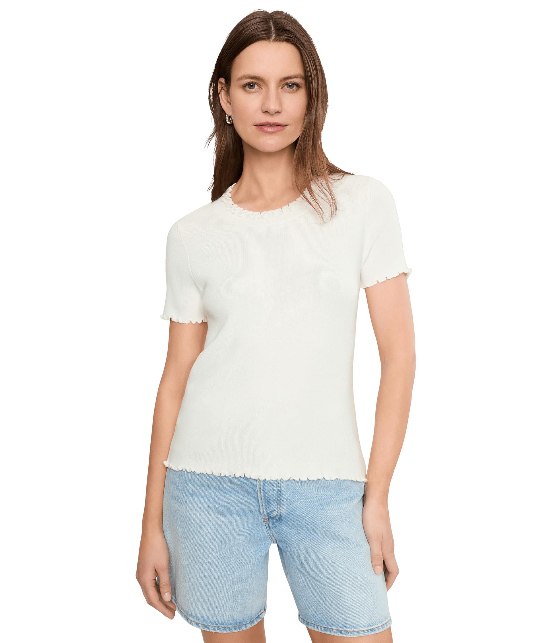 Ruffle Trim NIC+ZOE свитер
