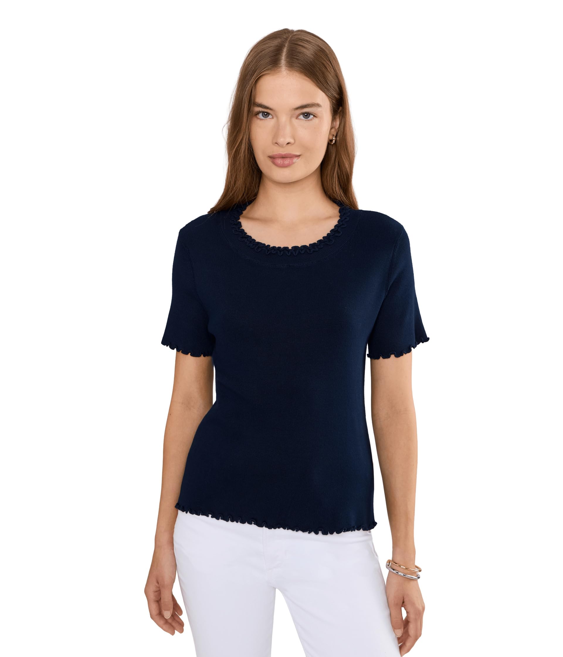 Женский джемпер Petite Ruffle Trim Sweater Tee