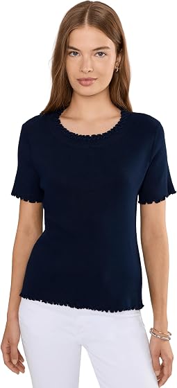 Женский джемпер Petite Ruffle Trim Sweater Tee