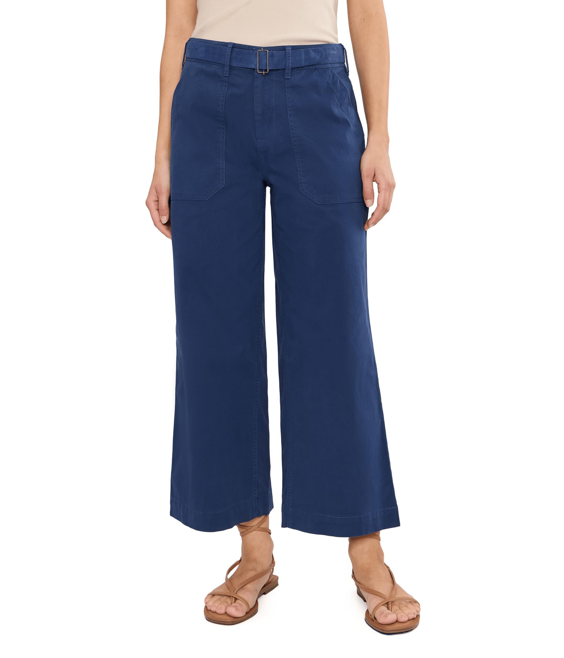 Petite Highland Wide Leg Soft Stretch Belted Ankle