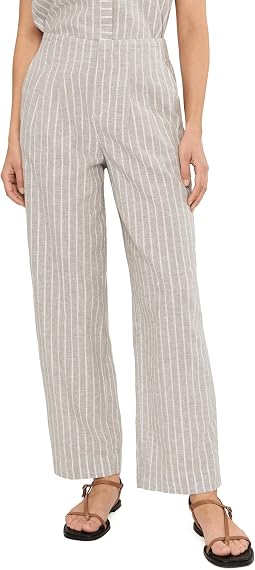 Petite Lenox широкие полосатые льняные брюки
